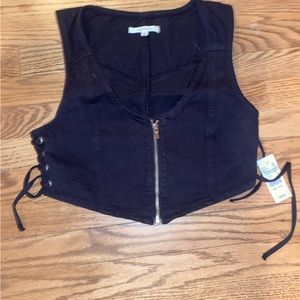 pacsun cropped zip up